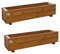 Set of 2 x 90cm Wooden Trough Planters - Wood Plant Trough Container Box