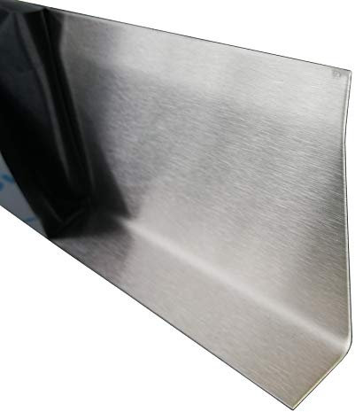 Edelstahl Fußleisten 2000mm lang K240 geschliffen Sockelleiste Wischleisten V2A (A:10mm / B:60mm / C:15mm)