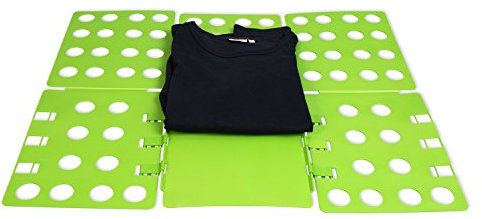 Grinscard Faltbrett Set für Erwachsenen- und Kinderkleidung - 2 Teile - Klappbare Wäschefalter für Hemden T-Shirts Jacken Hosen