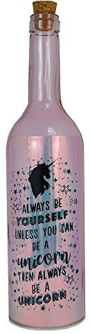 Xpressions Unicorn, Iridescent Light Up Glass Bottle, Gift for Any Occasion, Multi, one Size