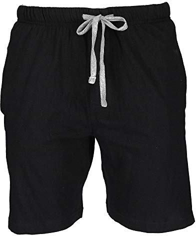 Hanes Men's Jersey Knit Cotton Button Fly Pyjama Sleep Shorts, Large, New Black