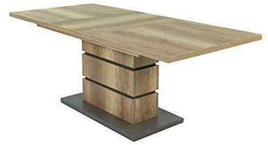 byLIVING Säulentisch BEA , ausziehbar, Synchronauszug, Artisan Eiche/Anthrazit, Holzwerkstoff, braun, 190 x 86, H 75 cm