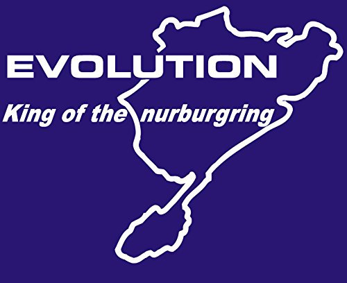 SCOOBY DESIGNS Aufkleber für Mitsubishi Evolution Evo King The Nurburgring, Weiß, 5, 6, 7, 8, 9, 10