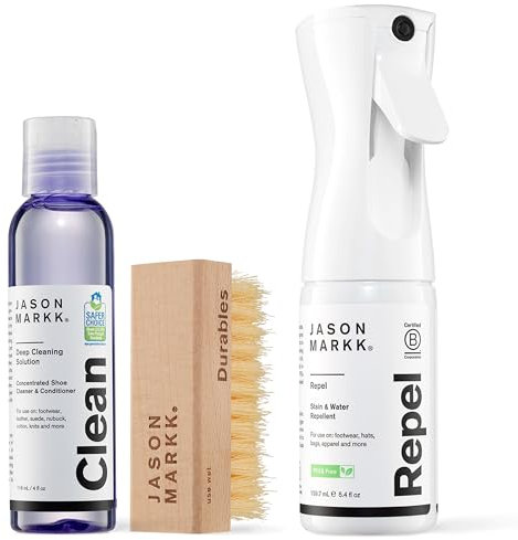 Jason Markk Essential Kit & Repel Spray, nettoyeur de chaussures, ensemble de 3 pièces pour chaussures, claire, Each