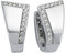 Vinani Damen Ohrringe 925 Silber - Klapp-Creolen Ohrring Set für Frauen aus 925 Sterling Silber Zirkonia weiß Trapez glänzend 2CZE