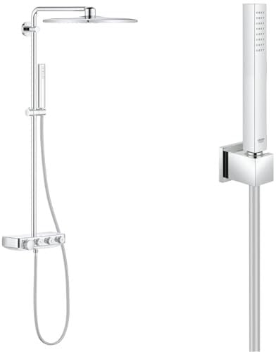 GROHE Euphoria SmartControl System 310 Cube | Brause- und Duschsystem & Euphoria Cube | Brausen- und Duschsysteme - Handbrause | mit Wandhalter, 1 Strahlart, mit DURCHFLUSSKONSTANTHALTER | 27703000