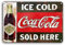 MeowPrint Ice Cold Coca Cola Retro Vintage Bar Schilder Vintage 30,5 x 20,3 cm (eis)
