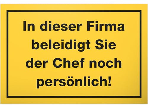 DankeDir! Beleidigt Sie Chef noch Persönlich - Kunststoff Schild 30 x 20 cm - lustiger Spruch Geburtstagsgeschenk Chef Türschild Büro Spruchschild - Geschenkidee Partydeko Party Deko Geschenk