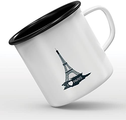 Mygoodprice MUG tasse émaillée au motif Paris Tour Eiffel 3