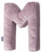 Bellochi Dekorative Kissen mit Antiallergische Füllung - Kuschelkissen - Zierkissen - aus Samt - Kinderkissen in Form eines Buchstabe M - Rosa