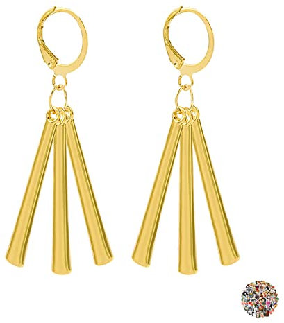 YouU Anime Zoro Ohrringe One P. Strohhut Ruffy Cosplay Mode Schmuck Zubehör Gold Einfache geometrische Linie Stick Tropfen Ohrringe mit Aufkleber 22 Stück