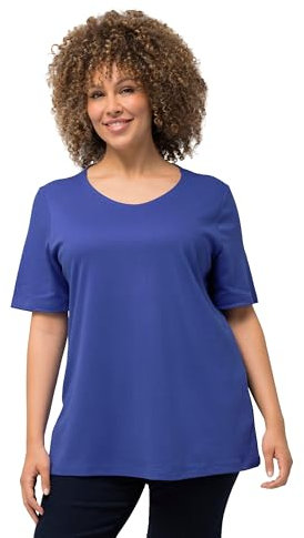 Ulla Popken Damen Basic-t-shirt T-Shirts, Blau Lila, 54-56 EU