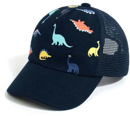 JANGANNSA Children's Baseball Cap Dinosaur Horn Summer UV Children's Hat for Boys Girls 4-8 Years