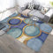 WIQUYBML Moderner, Rutschfester, rechteckiger Heimdekorationsteppich, feiner Teppich, geometrische Nähte, Blau, Gelb, für Heimbüro, Wohnzimmer, Schlafzimmer, Küche, weicher Teppich, 110 x 1