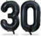 Black Number 30 Balloons, 40 Inch Black Mylar Foil Number 3 & 0 Balloons for Women, Self Inflating 30th Birthday Balloons for 30 Year Old Men Anniversary Birthday Party Decorations Supplies