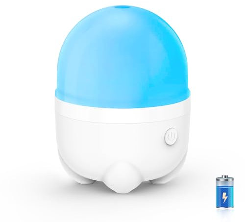 Marchred 150ML Battery Operated Aromatherapy Diffuser, Portable Cordless Diffuser for Essential Oils with 7 Led Color Changing Light, Cool Mist Air Humidifier for Travel Camping Home Room Office