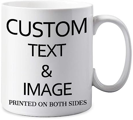 Personalised Custom Mug 11oz Coffee Cup with Text, Logo and Photo - Personalised Christmas Birthday Gift for Mum, Dad on Anniversary Weeding Birthday - 7 Colors Available