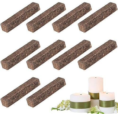 10 Dauerdocht für Wachsfresser Kerzendocht aus Holz Dauerdocht für Kerzenreste Dochte für Kerzen für Kerzenfresser Outdoor, Betonfeuer, Schmelzlicht