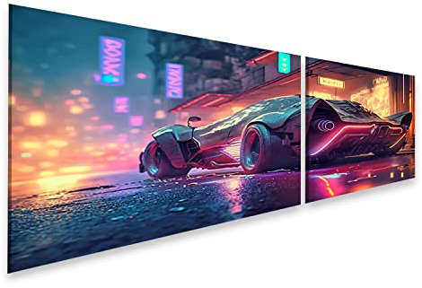 islandburner Bild auf Leinwand Futuristisches Auto Cyber City Sport Cyberpunk Auto Futuristisches Auto Cyber Ci Bilder Wandbilder Poster IXXI-2K