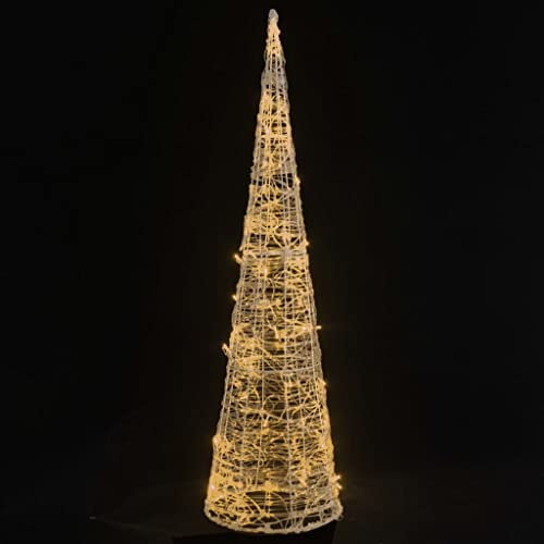 vidaXL LED Leuchtkegel Acryl Deko Pyramide Weihnachtsbeleuchtung Weihnachtsdeko Weihnachten Dekorationsleuchte Lichterpyramide Warmweiß 120cm