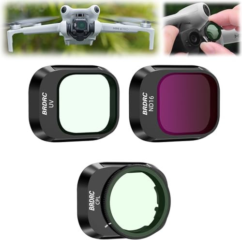 Honbobo Mini 4 Pro Filter Lens Filter Objektivfilter UV CPL ND Filter Linse Filter Objektivschutz Zubehör kompatibel mit DJI Mini 4 Pro (3pcs(UV+CPL+ND16))