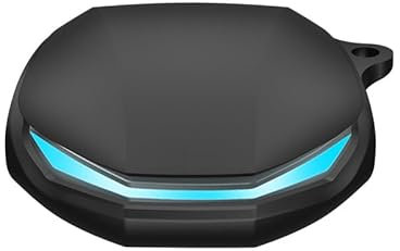 DAYJOY Soft Silicone Protective Case Cover Compatible with Lenovo GM2 Pro Earbuds, Protective Skin Sleeve with Key Chain (Black)