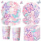 50 pièces de papillon Set de vaisselle de fête, papillon anniversaire vaisselle assiettes de fête, papillon assiettes en carton gobelets serviettes pour 10 invités