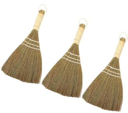 KICHOUSE 3pcs Kitchen Cleaning Broom Home Cleaning Straw Broomstick Desk Brooms Whisk Broom Sweeping Broom Indoor Grass Portable Desk Broom Decorative Broom Miscanthus Desktop