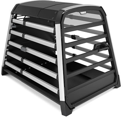 Thule Allax Hundebox, Transportbox Hund, Hundebox für Auto Black/Aluminum XXL