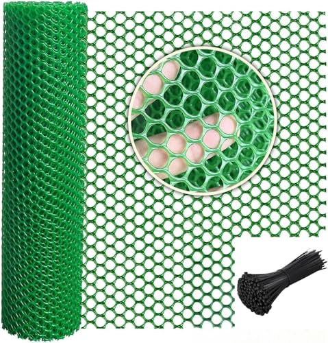 GENNIZZ Rouleau de grillage en plastique vert pour volaille, chien, lapin (0,4 x 15 m)