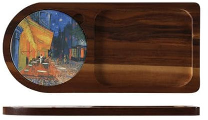 Vassoio in legno 2 pezzi vassoio rettangolare in legno vassoio per colazione in legno vassoio da portata in legno vassoio da cucina per colazione tè caffè fette di pane dessert snack tavolino, colore