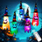 TJYAEKLTD Halloween Deko Outdoor, 5Pack Hängende Geister mit Lichterketten, Halloween Party Dekoration für Vorgarten Patio Rasen Garten Party Dekor (5PACK Bunt)