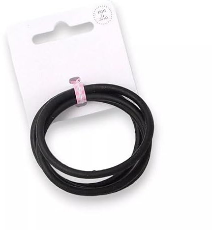 Lot de 4 élastiques à cheveux antidérapants en silicone (noir)