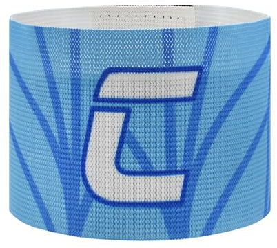 VerteLife Klassische C Kapitänsbinde für Fußball, Unisex Kapitäns Armband Einstellbar Kapitänsbänder Elastisch Kinder & Erwachsene Armbinde Sportmannschaften Zubehör - Kinder,Blau