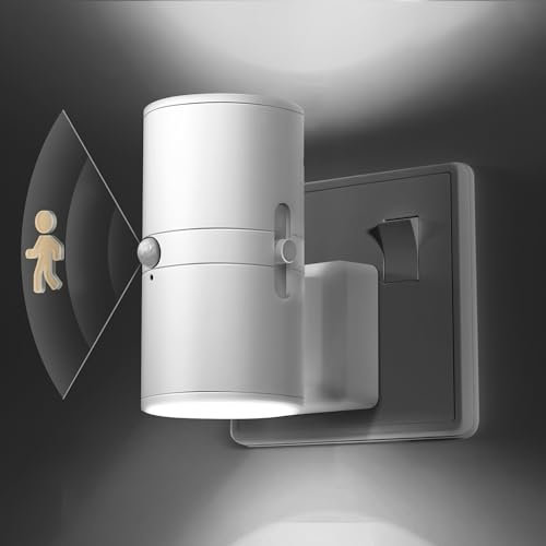 LOHAS-LED Motion Sensor Night Light, [1 Pack] Motion Activated Night Light Plug in, 0-100LM Dimmable Night Lights, 6000K Cool White, Motion Sensor Light Indoor for Bathroom Stairway Hallway Bedroom
