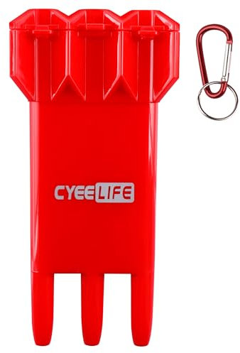 CyeeLife Dart case,Speichert Set von 3 Dart mit Integriertes Dartflug und Schaftsystem,Dart Aufbewahrungsbox (Rot)