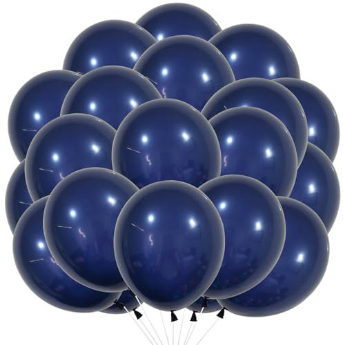 KOBOKO Luftballons Blau, 20 Stk Marineblau Luftballon Geburtstag, Blaue Luftballons Hochzeit, Ballons Blau Babyparty Deko Junge, Dunkelblau Helium Ballon für Geburtstagsdeko Babyshowerparty Deko Junge