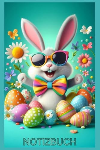 Notizbuch Lustiger Osterhase, Buch: Das perfekte Geschenk für Fans & Ostern Liebhaber, Hasen-Motiv: Tagebuch, Journal, Taschenbuch, Kalender, Bunny ... Deko, Accessoires, Easter, Frauen & Männer