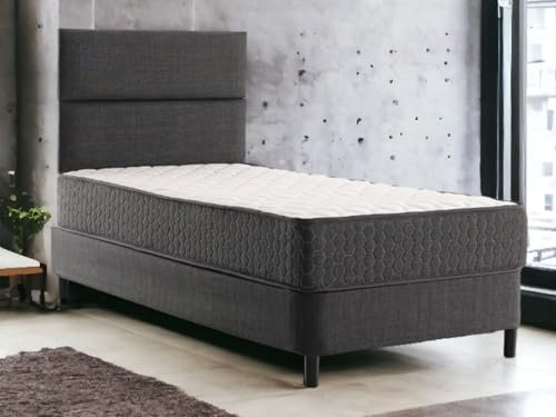 gowoll Funktionsbetten mit Klappbarem Bettgestell und Kopfteil, 90x190 cm Matratze mit Gestricktem Stoff und Silikonisierter Faser, Cosy Flex