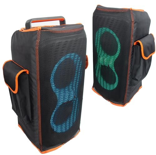 Schutzhülle für PartyBox Club 120 Lautsprecher, doppellagig, kratzfest, staubdicht, passgenaue Lautsprecherjacke, atmungsaktive Netzhülle, mit 2 Aufbewahrungstaschen (partybox 120)