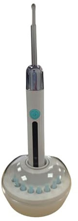 Otoscopio -1080P WiFi Limpiador de Oídos, Cámara de Limpieza de Oídos con Ángulo Amplio de 360°, Endoscopio con 6 Leds, Impermeable IP67 Kit Limpiador de Oidos para iOS&Android(Blanco)