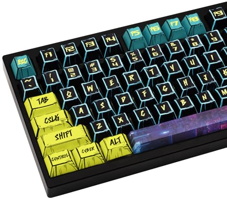 GEKUCAP Black PBT Keycaps, Japanese Manga Theme Keyboard Keycaps | Cherry Profile Dye-Sublimation Custom Minimalist Style Keycaps Set 150 Keys for Cherry MX Switches Mechanical Keyboards