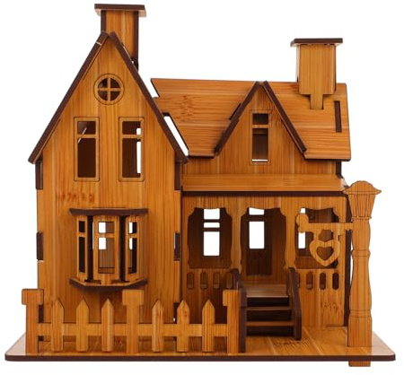 Beaupretty 3D Selbstgemacht Holzhaus Modellbausatz Kinder Puzzle Spielzeug Umweltfreundlich Pädagogisch Kreativ Geschenk