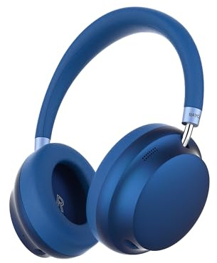 Raycon Essential Kopfhörer – Kabellose Bluetooth-Over-Ear-Kopfhörer, mit hybrider aktiver Geräuschunterdrückung, 5 eingebauten Mikrofonen, IPX4 wasserdicht und 50 Stunden Akkulaufzeit (Blau)