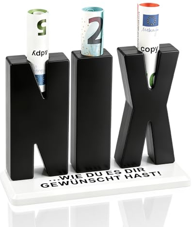 NIX Geschenk, Lustige 3D Buchstaben Geldgeschenk Verpackung, Kunststoff Nichts Geburtstagsgeschenk, Kreatives Geschenke Junge Mädchen Männer Frauen Vatertag Erwachsenengeschenke Hochzeit Weihnachten