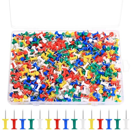runxsam 600 pz puntine per lavagna sughero multicolori | Puntine colorate per bacheche in sughero, uffici e casa; decorative, presa salda, riutilizzabili