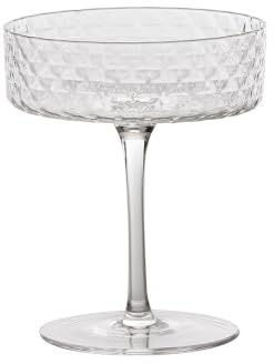 Zafferano Coppa - Set 4pz Calice 25 cl Bicchiere da Cocktail e Vini Aromatici, Vetro, Design Elegante Made in Italy