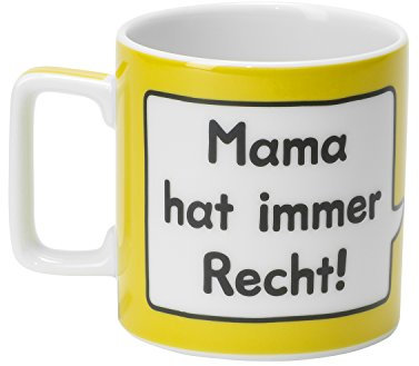 Sheepworld Tasse mit Spruch Mama Wortheld-Tasse, Porzellan, 45 cl, Gelb | Tasse lustig, Sprüche-Tasse | 43286