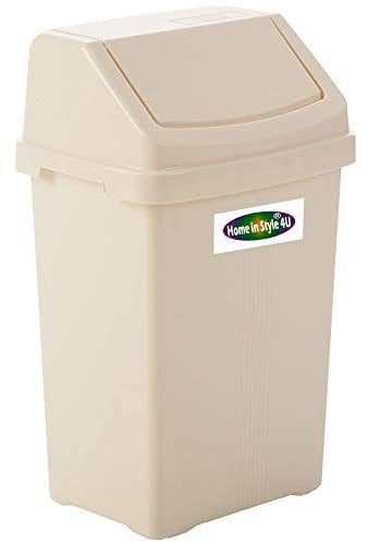 Home In Style Plastic Swing Bin 50 L Kitchen Waste Bin Office Dustbin Bathroom New (Cream)