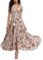 VOGMATE Femme Robe Chic Longue Col V à Fleur Manches Courtes en Coton Robe Maxi de Plage D'été Casual (S-2XL)